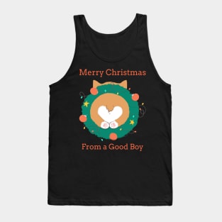 Merry Christmas from a Good Boy Holiday Welsh Corgi Butt Tank Top